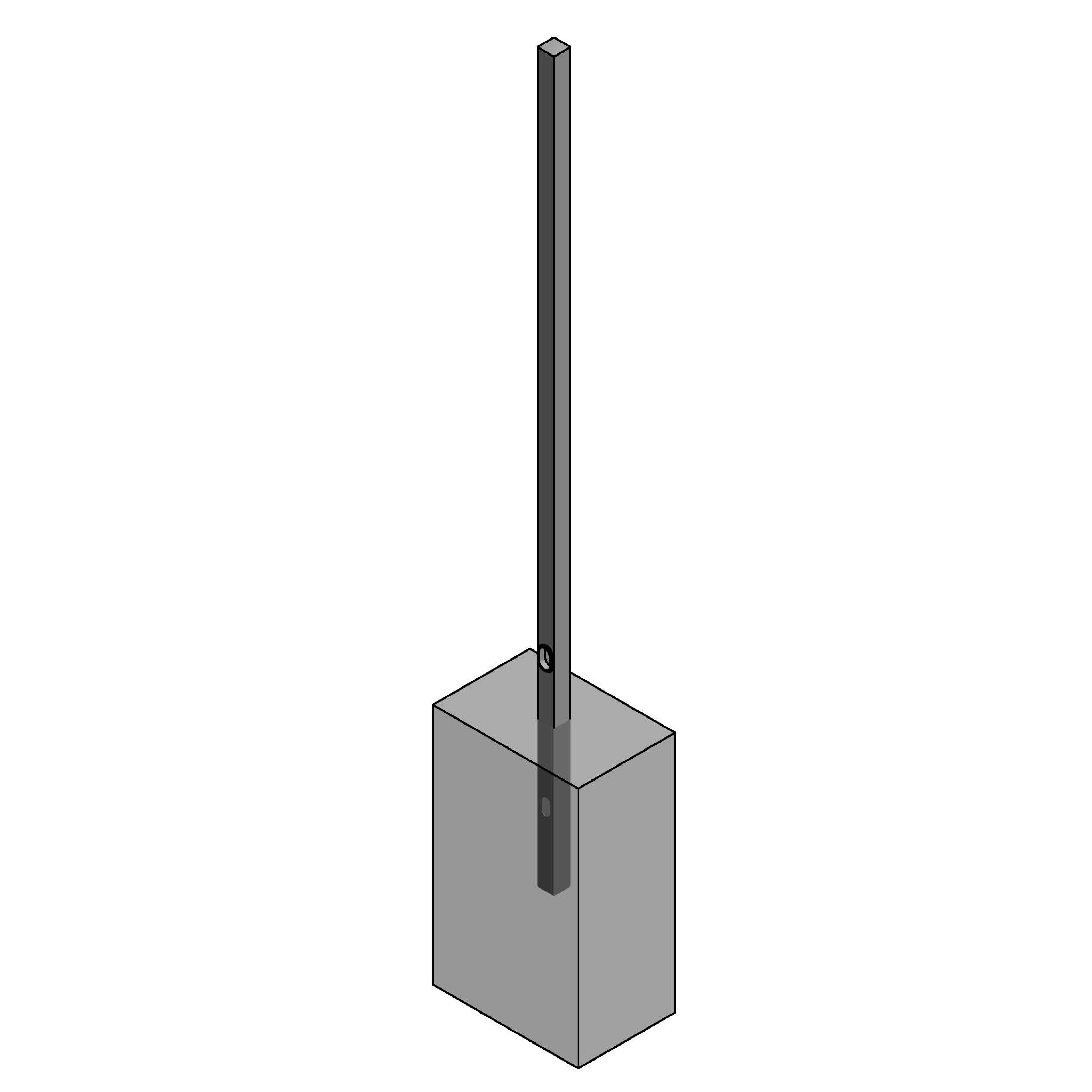 Square Straight Aluminum Embedded Poles