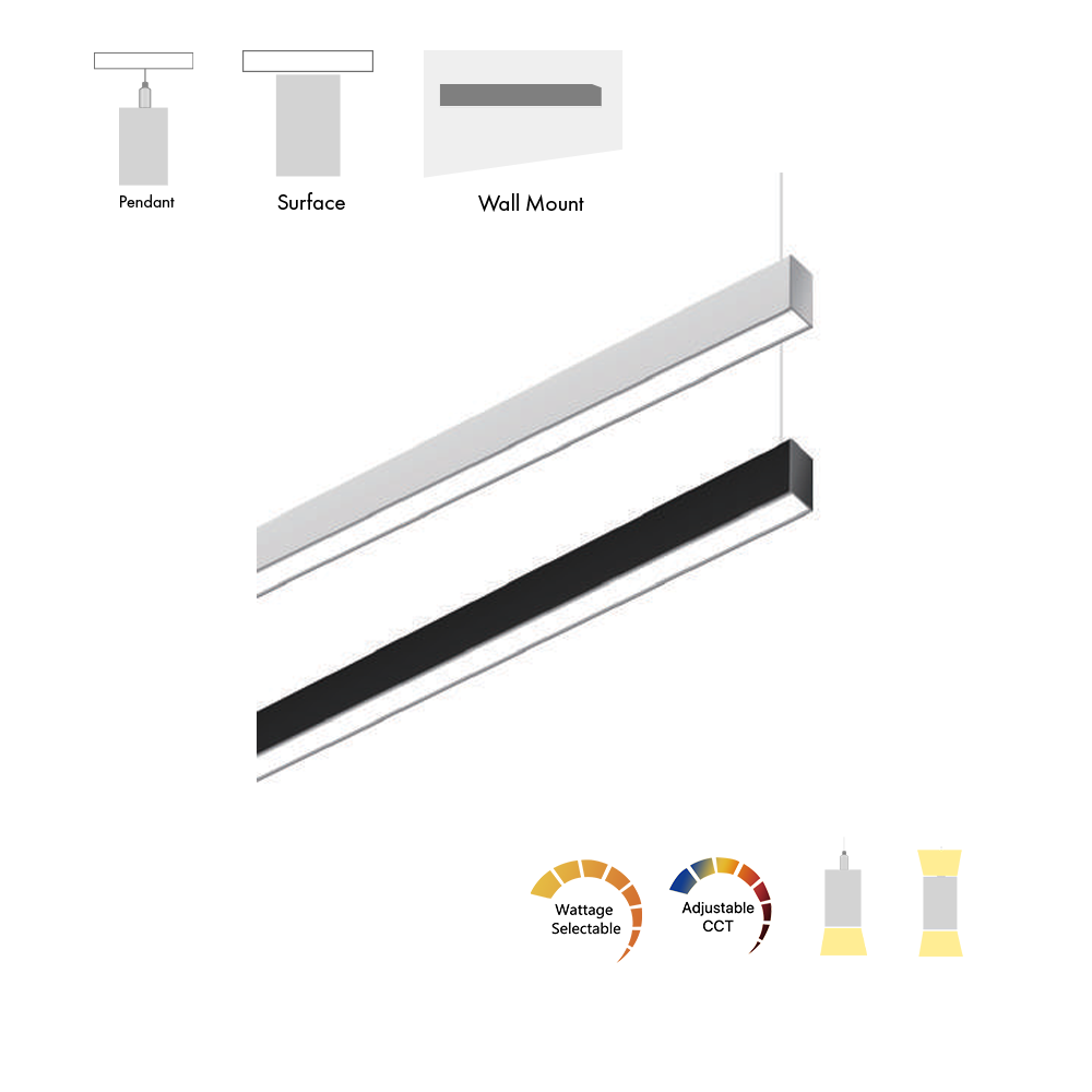 ALA2-1.3″ Architectural Linear Downlight and Up/Down Light Switchable, 3CCT and Wattage Selectable